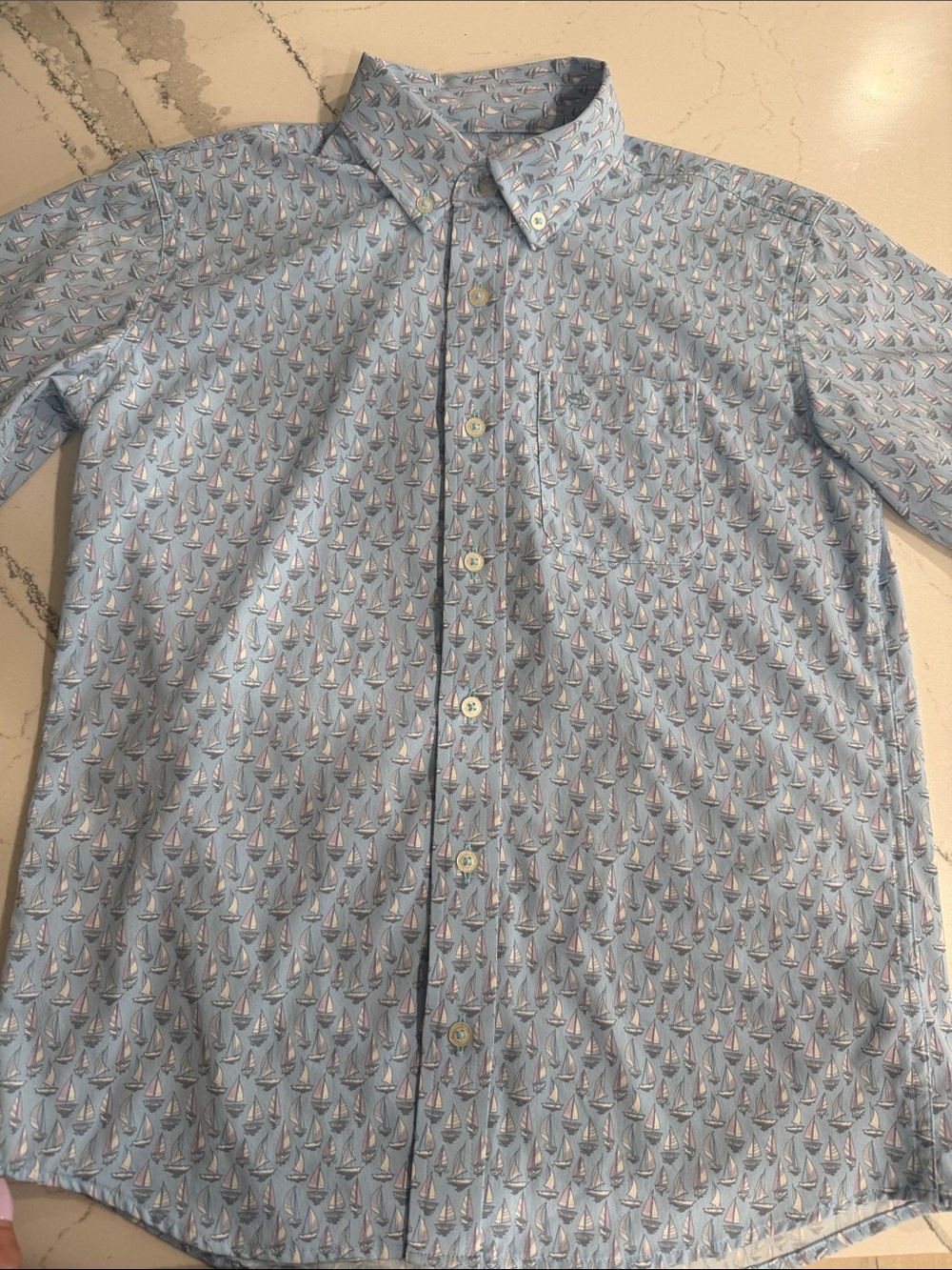 Southern Tide Boys' Button-Down Shirt Sailboat Print size 12-14